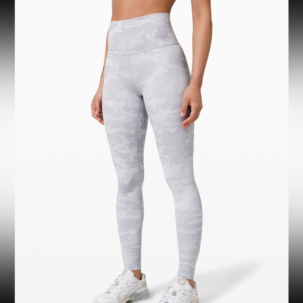 Lululemon white camo wunder under ribbed leggings